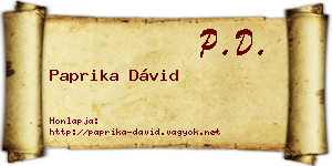 Paprika Dávid névjegykártya